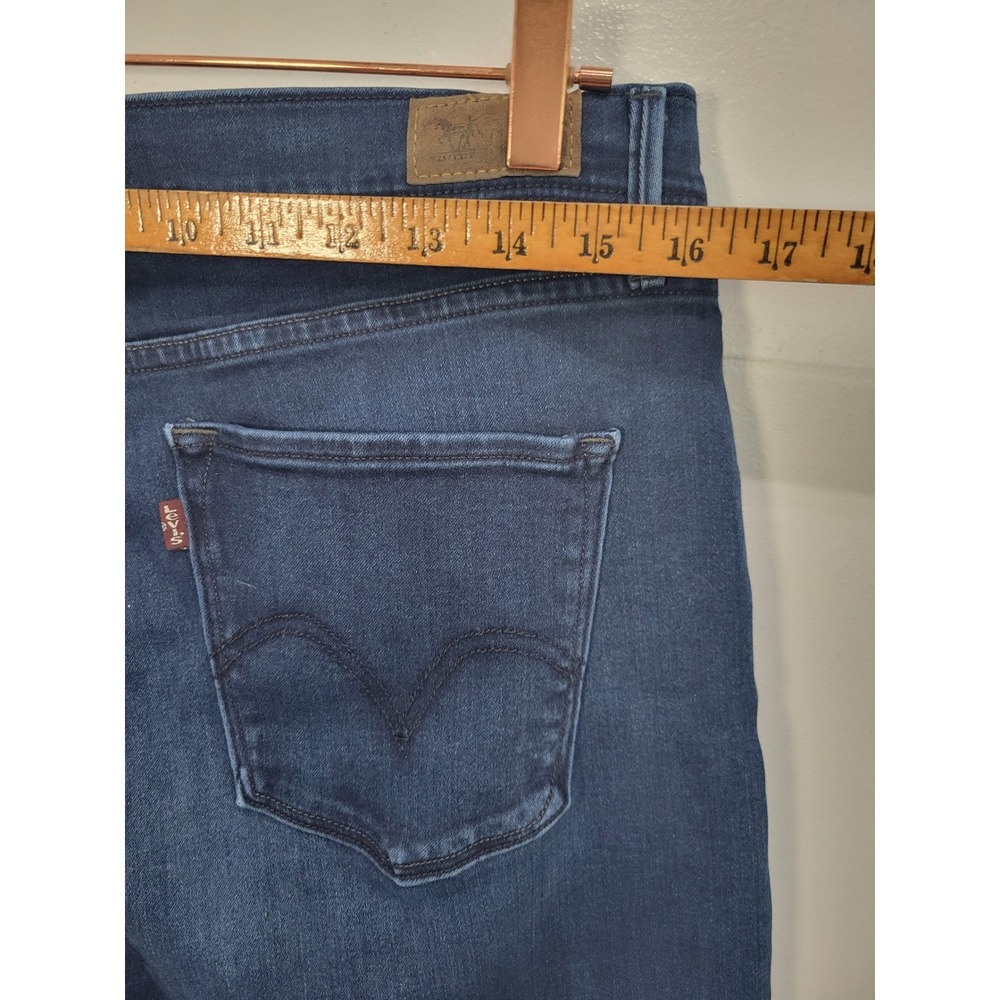 Levis 512 Perfectly Slimming Skinny Leg Jeans Dark Wash Blue Womens Size 16 - Picture 4 of 6